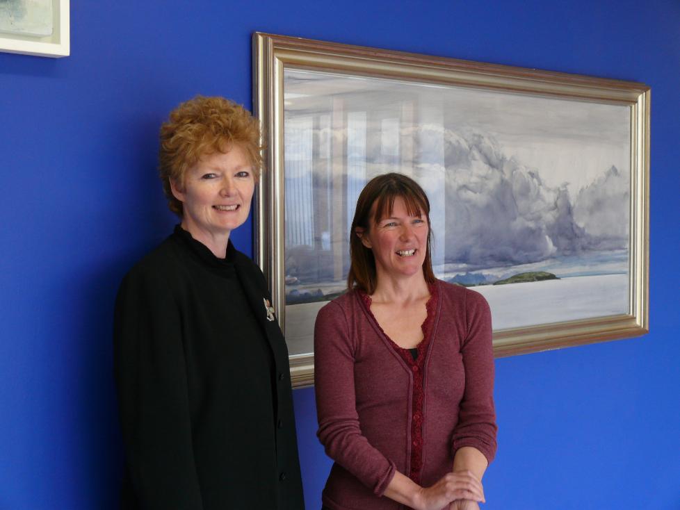 Jane Cameron, University Art Curator, and Professor Kathleen Jamie, Chair in Creative writing at the University of Stirling