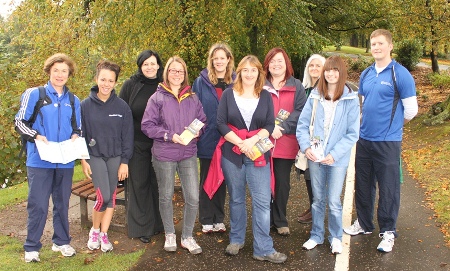 Walkers enjoy the inaugural Medal Route around the campus