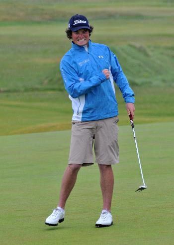 Stirling student Cormac Sharvin sinks the winning putt