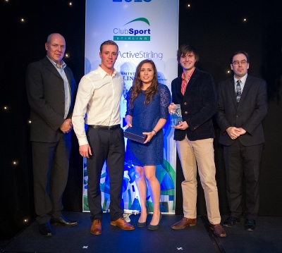 University Tennis Club members accept the Student Club of the Year Award