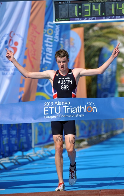 Triathlete and Stirling student Marc Austin at the 2013 European Junior Championships
