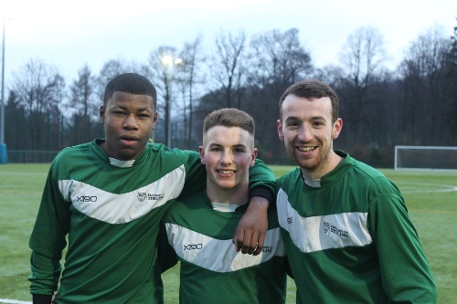 Stirling goal heroes shows (l-r): Khan Williams-Mitchell, Tomos Jones and Paul Sludden