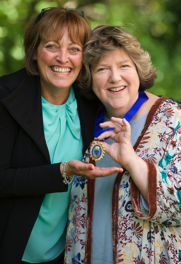 Shirley Law (left) with Professor June Andrews