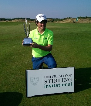 Cormac Sharvin with the 2014 Stirling Invitational Thistle Trophy