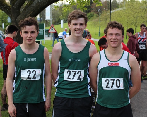 Stirling students at the finish line of the 2015 Dumyat Hill Race